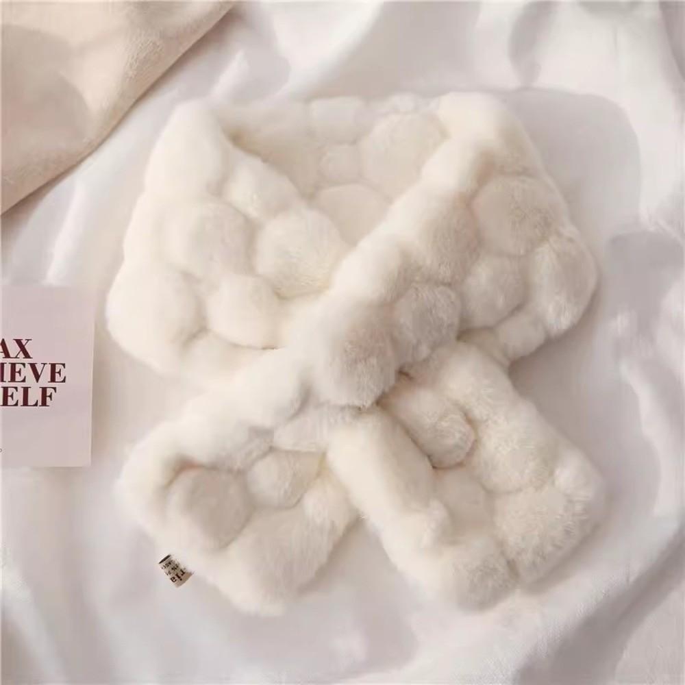 Thickened Cross Scarf Cold-proof Knitted Neckerchief Elegant Neck Collar  Outdoor