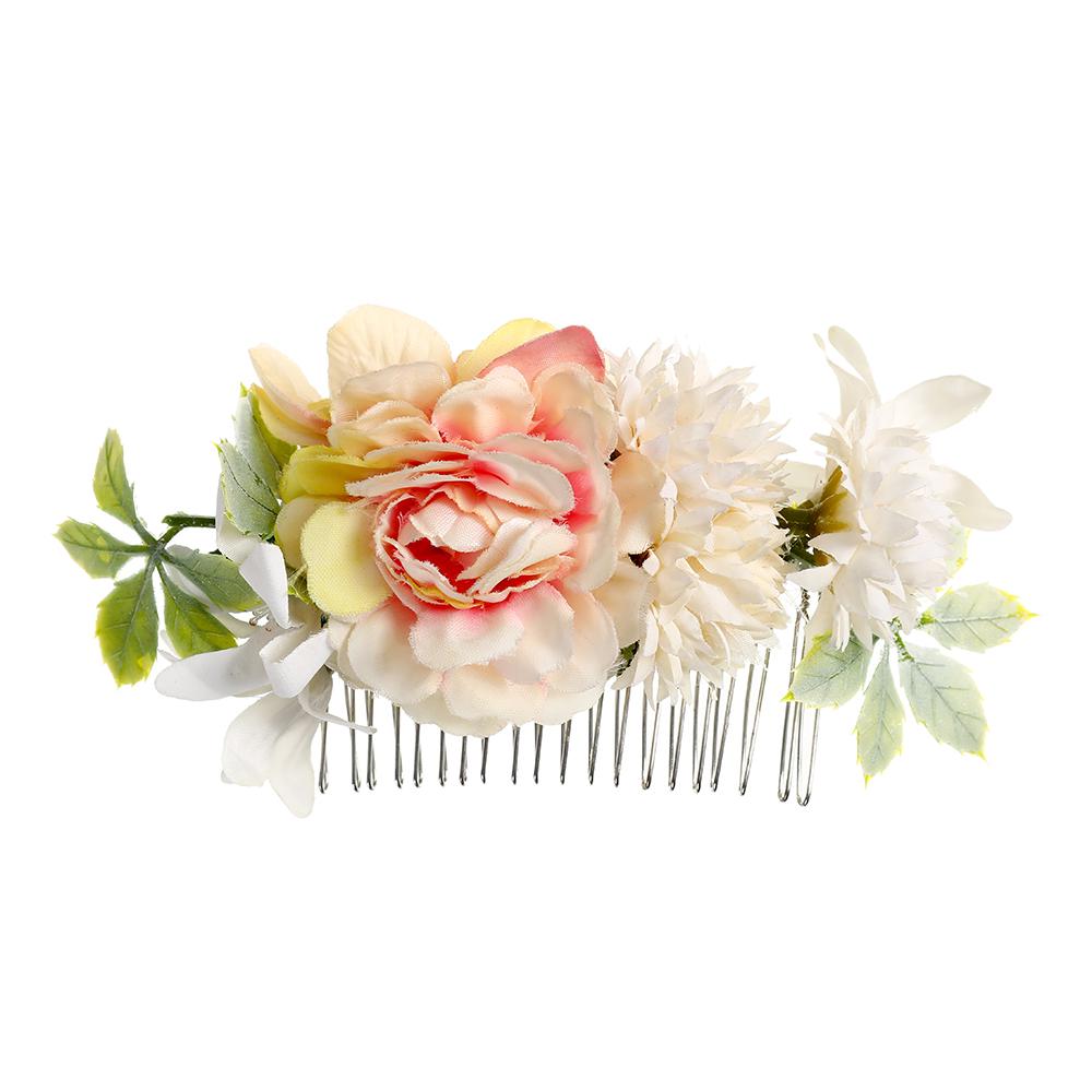 Molans Boho Braut Haarkämme Rustikale Hochzeit Floral Frauen Stimulation Blume Haarnadeln Bräute Haaraccessoires Grün Haarkämme