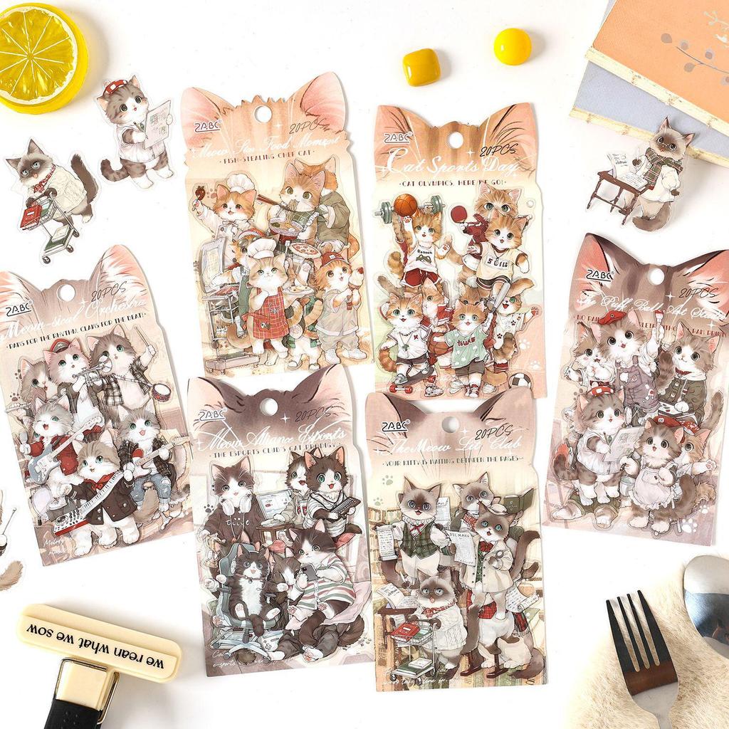 Cute Paw Club Animal Stickers: 6 Styles for Journals & DIY