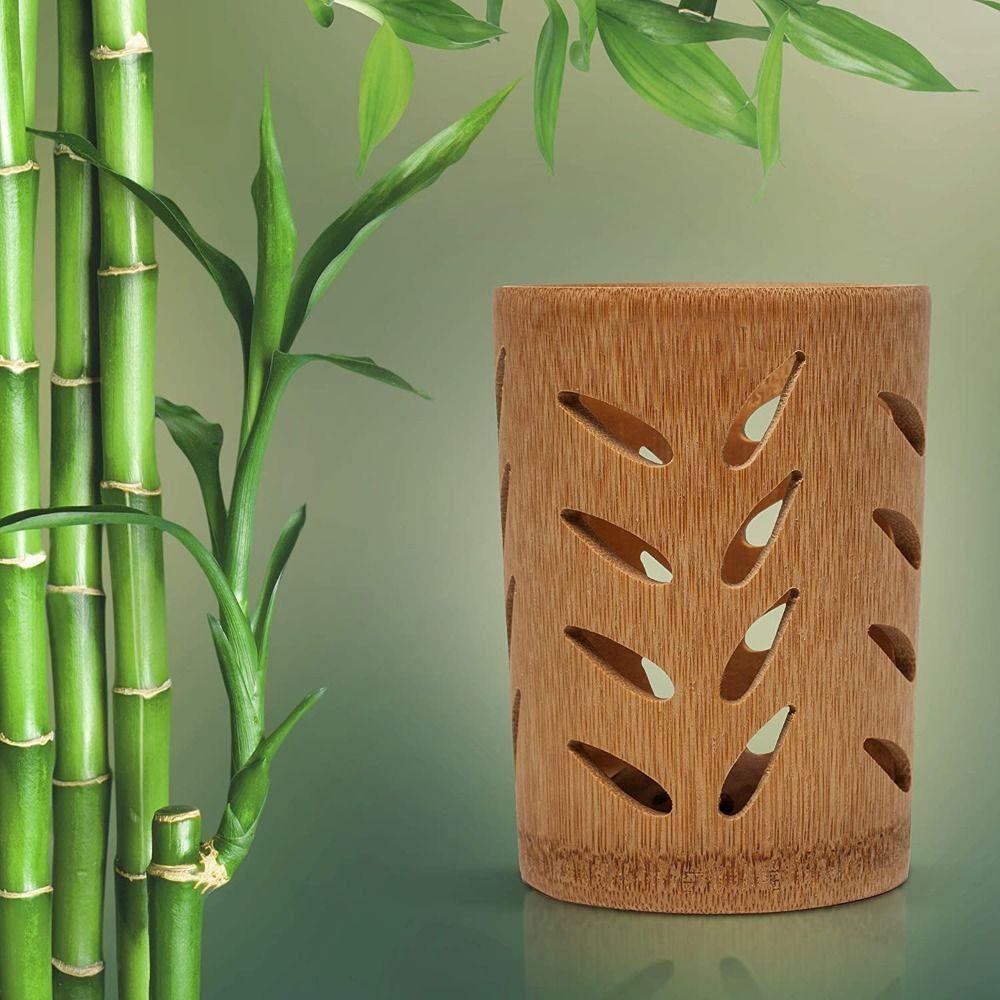 Wood Bamboo With Drainage Kid's Room For Home Bathroom Toothbrush Cup Toothbrush Holder Storage Cup