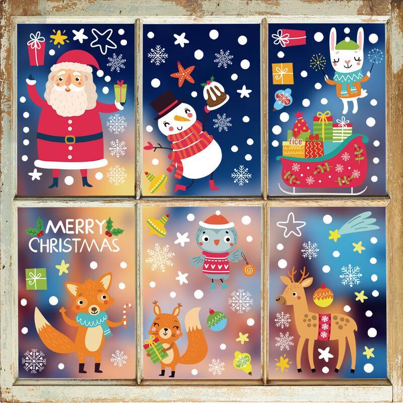 

Cartoon Christmas Window Clings