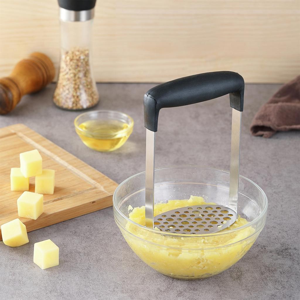 Stainless Steel Potato Masher Manual Food Ricer Fruit Vegetable Press Crusher Kitchen Gadget ( BPA Free , No FDA )