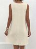 European & American Plus Size Women's V-Neck Sleeveless Button Dress 2026 - New Solid Color, Loose Fit
