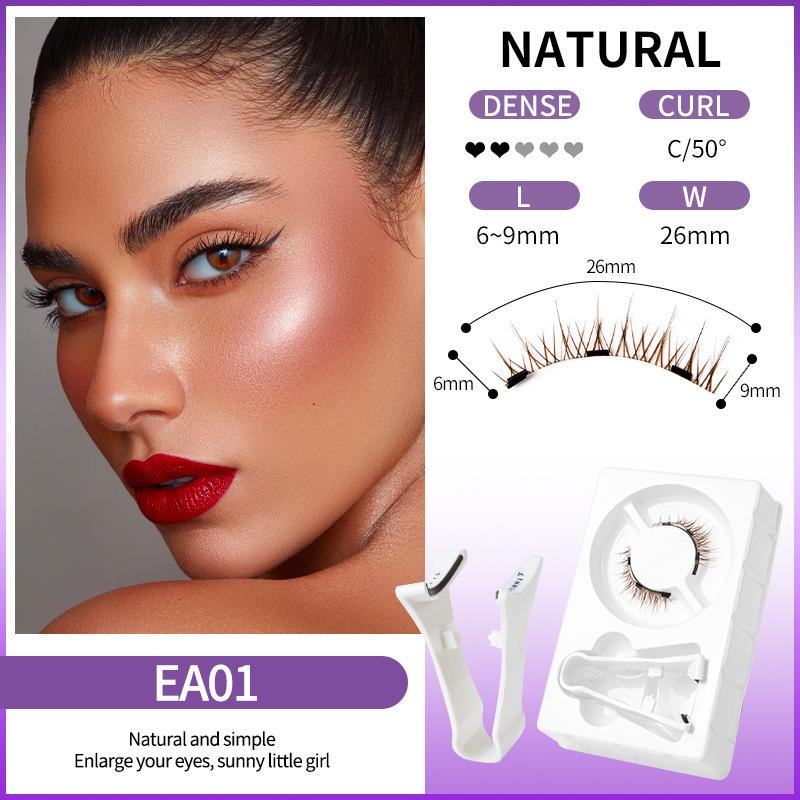 Magnetic Eyelash Set, One Pair, Glue-Free, Ultra-Natural Faux Mink Lashes