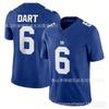 3rd Gen Embroidered Football Jersey Mens Giants 6 White DART Sports Shirt