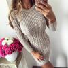 2025 Trendy Fashion Knitted Sweater Dress - Round Neck Long Sleeve