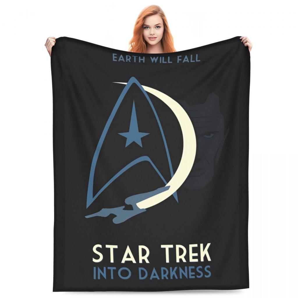 Stars Treks Deep Space Nine Flannel Blankets Station Logo Novelty Throw Blankets Bed Sofa Couch 150*125cm Plush Thin Quilt Warm