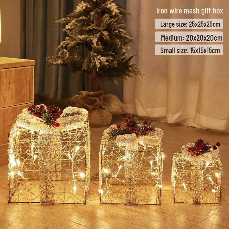 Illuminated Christmas Deer with Cart Gift Set - Festive Window Decorative Ornaments