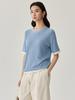 Women's Summer Mulberry Silk Short Sleeve Knit Top - Slimming Loose Pullover with Round Neck