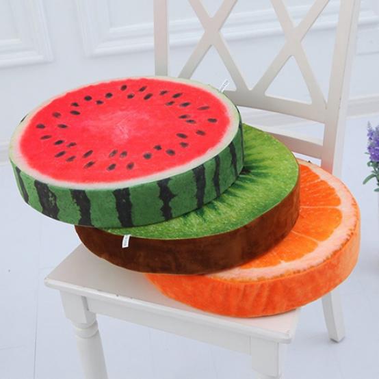 Soft Round Pillow Plush Cushion Orange Kiwi Watermelon Fruit Toys Seat Pad KTY