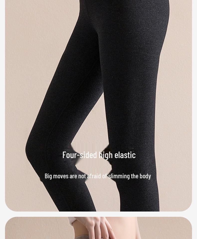 Women's High Waist Seamless Thermal Velvet Pants - Thick, Soft, Cotton Wool for Autumn Wear