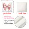 1 Pieces Pink Bow with Hearts 2D Printed Cushion Covers Polyester pillowcase, sofa decorative cushion cov Headboard Pillow