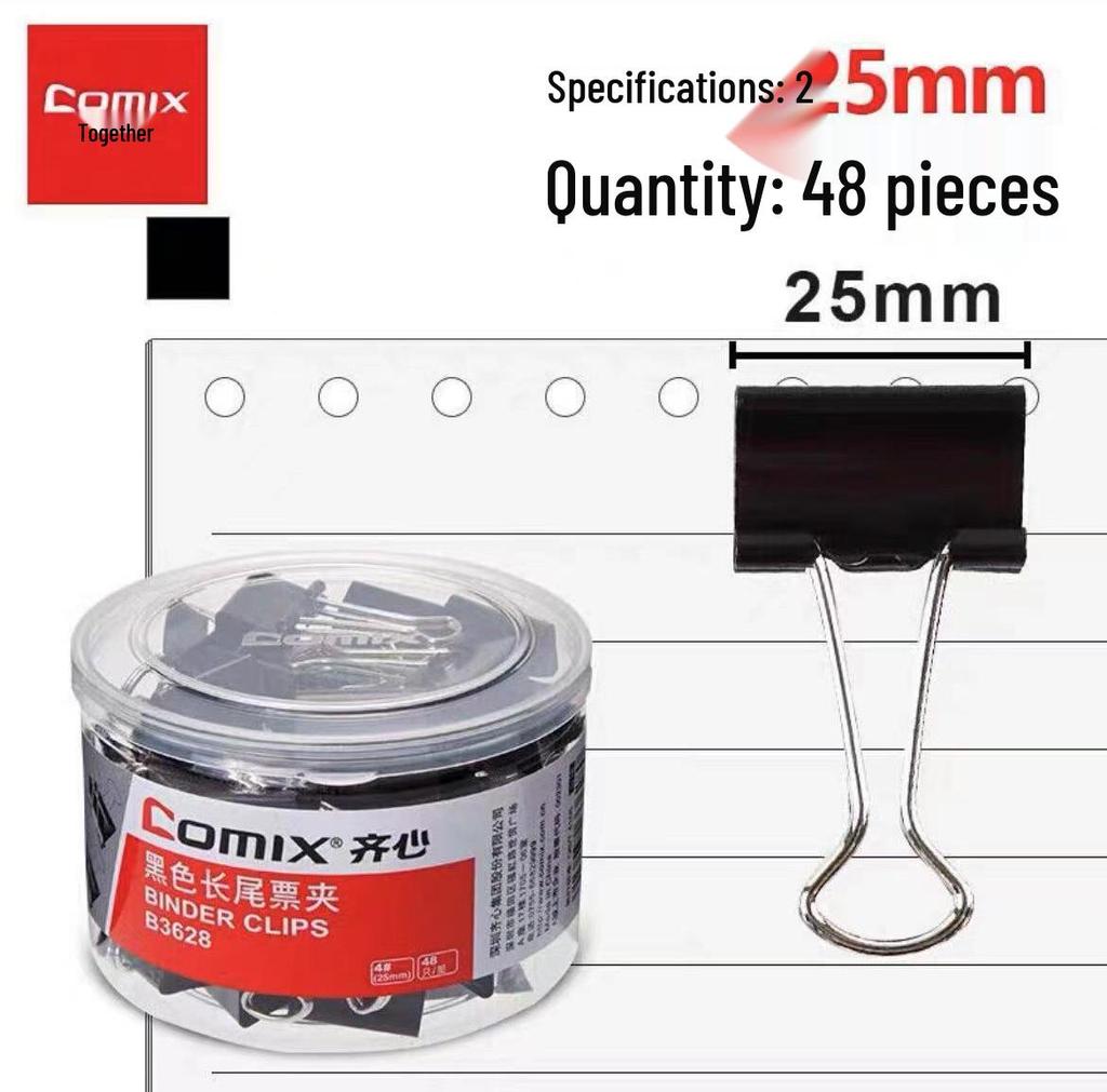 Qixin Swallowtail Clips: Effort-Saving, Colored Metal Clips for Office and Student Use, Available In Large, Medium, Small Sizes