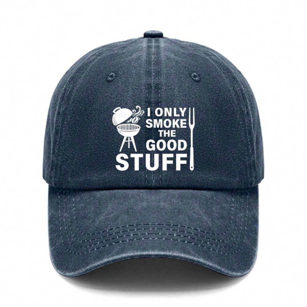 Grill Master Baseball Cap - I Only Smoke The Good Stuff Print Adjustable Unisex Polyester Casual Outdoor Sports Hat For Bbq Lovers Dads Gift