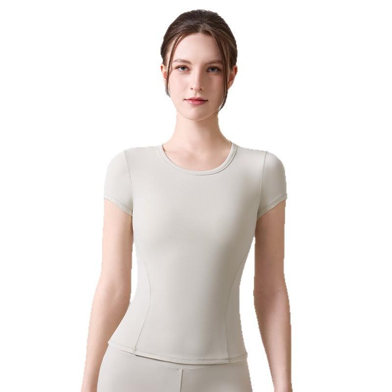 Womens Breathable Slim Fit Yoga Top Quick Dry Athletic Short Sleeve Gym Workout Shirt