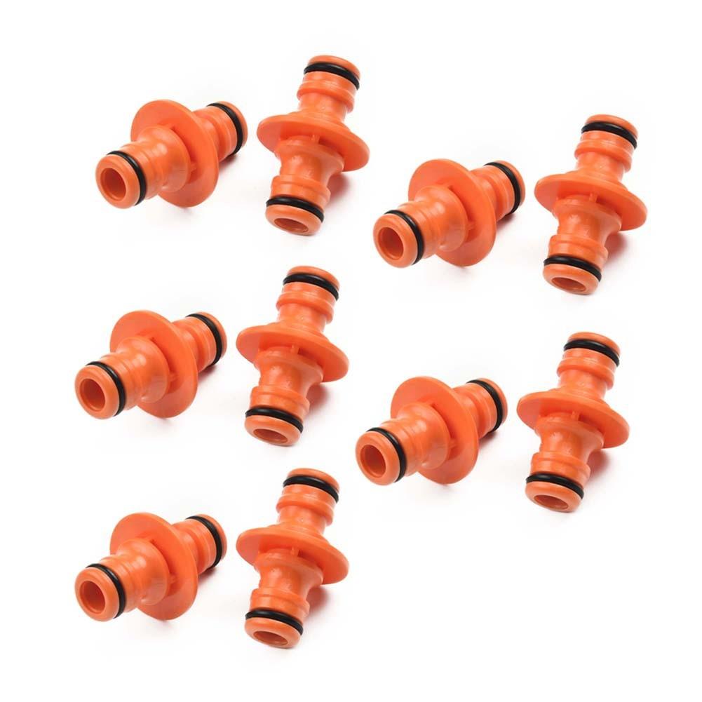 10pcs Garden Watering Hose Connector Pipe Joint Tube Quick Double Male Fitting