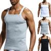 Casual Men Solid Color Sleeveless Slim Vest Breathable Fitness Cotton Tank Top