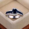 Popular, set with black zircon ring, fashionable OL women's holiday gift jewelry