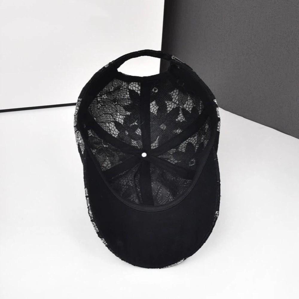 Elegant Adjustable Baseball Caps Breathable Sun Protection Sports Cap Lace Flower Sun Hats Summer