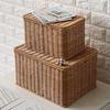 Nordischer Stil Imitation Rattan Aufbewahrungsbox mit Deckel - Schlafzimmer Kleiderorganizer