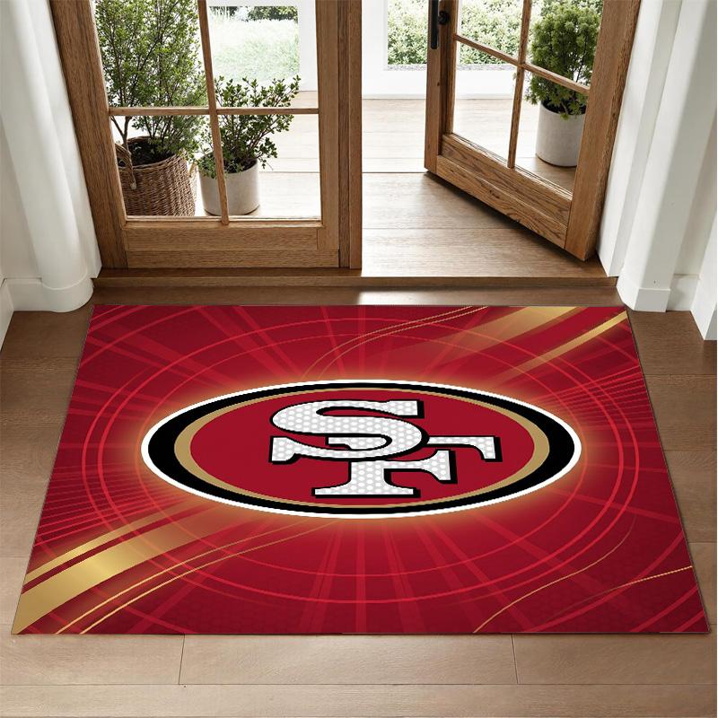 San Francisco 49ers Design Kristall-Samt-Teppich Weiche Dekorationsmatte für Schlafzimmer Eingang