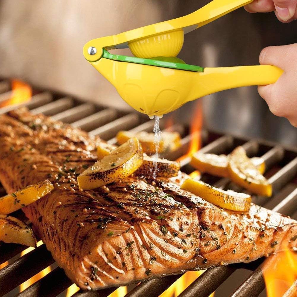 Manual Lemon Squeezer - Hand Juicer Fresh Citrus Juicer Aluminum Acid Orange Juicer Fruit Juicer Juicing Machine Hand Moving - Yellow