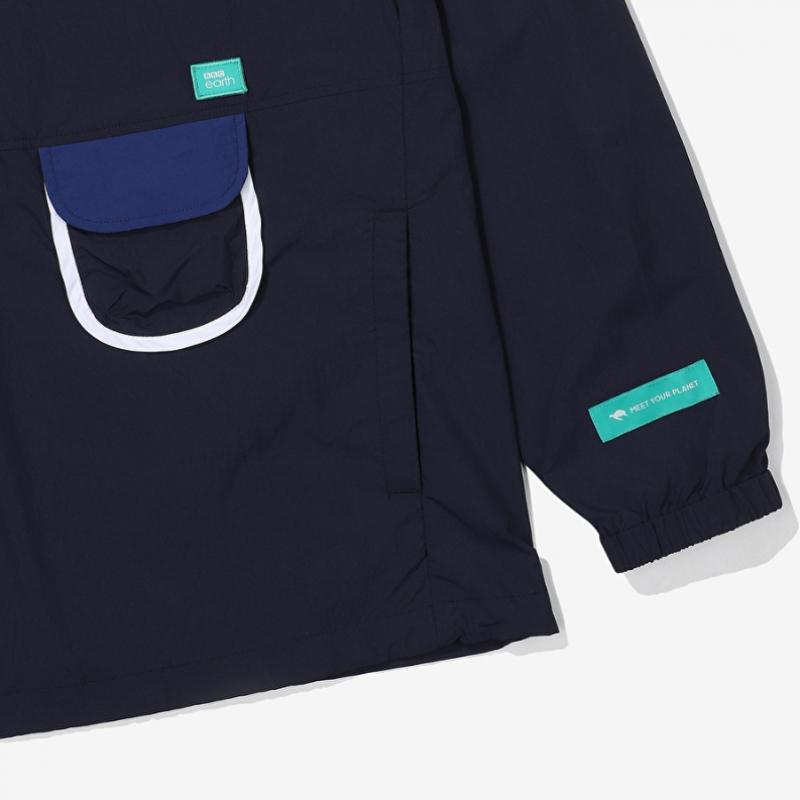 BBC EARTH Anorak Open Collar  Navy  23ss