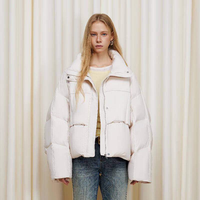 

GREEN BELT Women s Simple Stand-Collar Short Down Jacket L