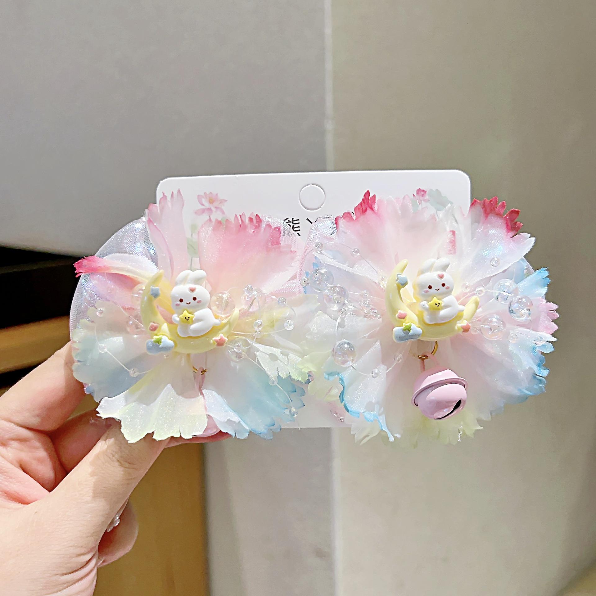 Детский головной убор Ханьфу для Праздника середины осени: Светящаяся заколка-кролик для выступления в детском саду