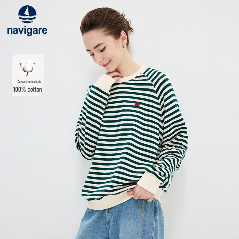 

Navigare Women s Striped Cotton Sweatshirt M