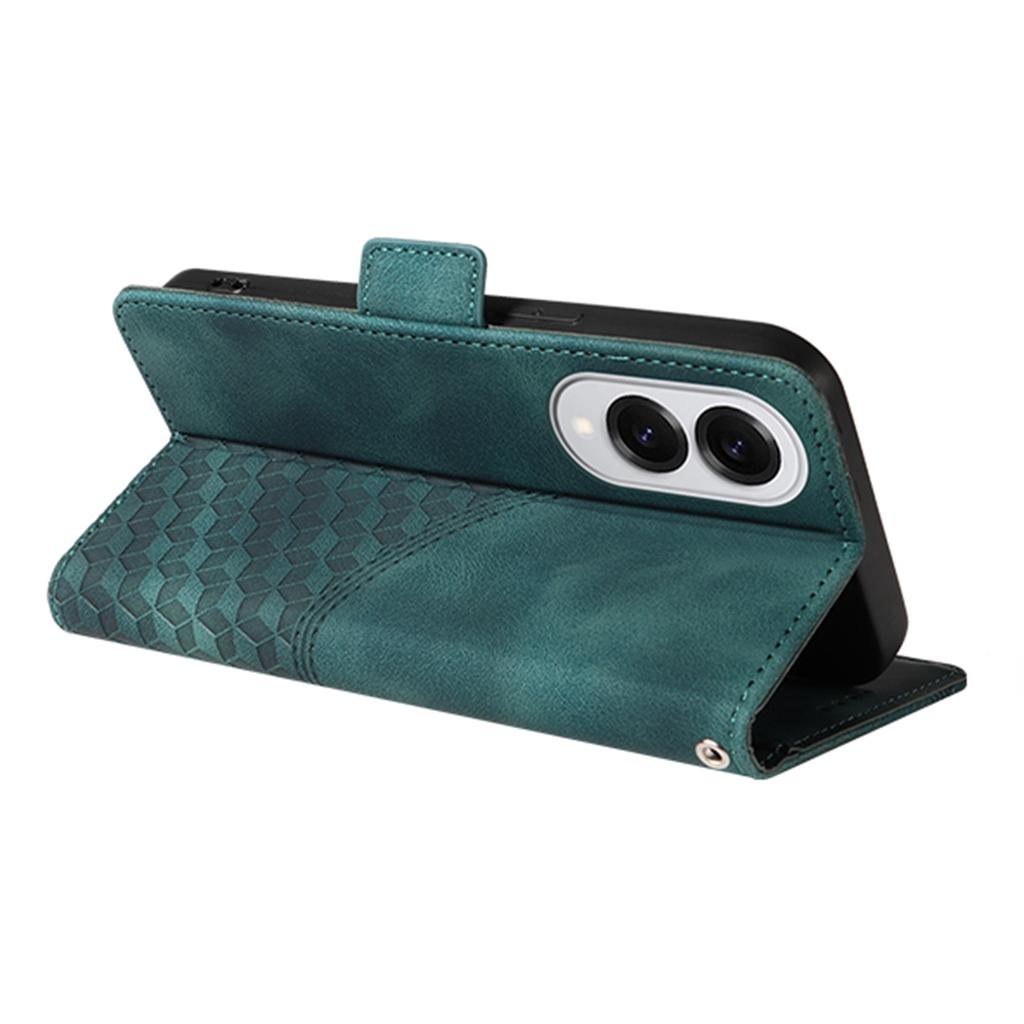 For Samsung Galaxy S25 Edge Case PU Leather Phone Cover Rhombus Starry Imprinted