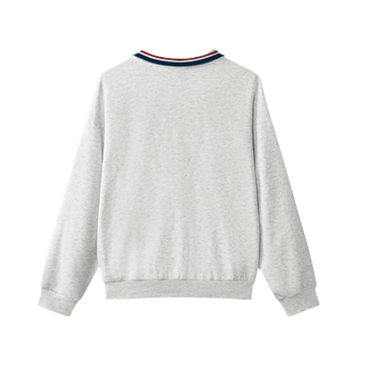 Skechers New Year Series Logo Comfortable Fashion Knitted Pullover Half-Zip Sweatshirt Men Sweatshirt Light-White Gray L125M004-0248