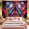 Skull Gothic (77) Theme Wall Tapestry Customized With Name Text Personalized Hanging Tapestry For Bedroom Living Room Decor