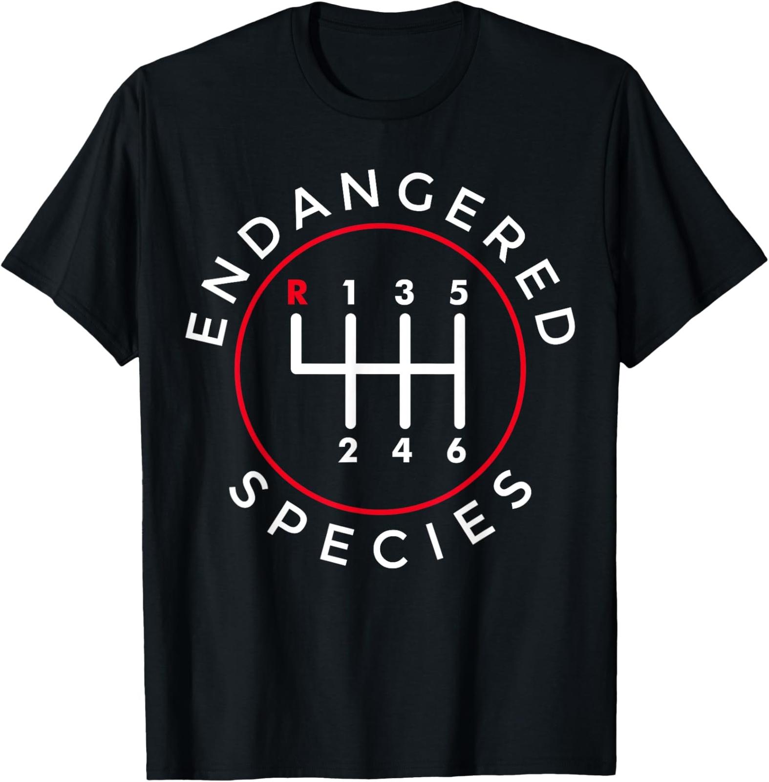 NEW LIMITED Endangered Species Manual Gearbox Stick Shift 6 Speed T-Shirt XL