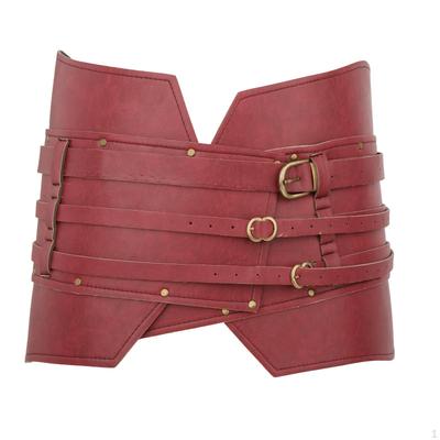 Adjustable Medieval Vintage Wide Belt Harness Belts Steampunk Sash Elastic Waist PU Leather