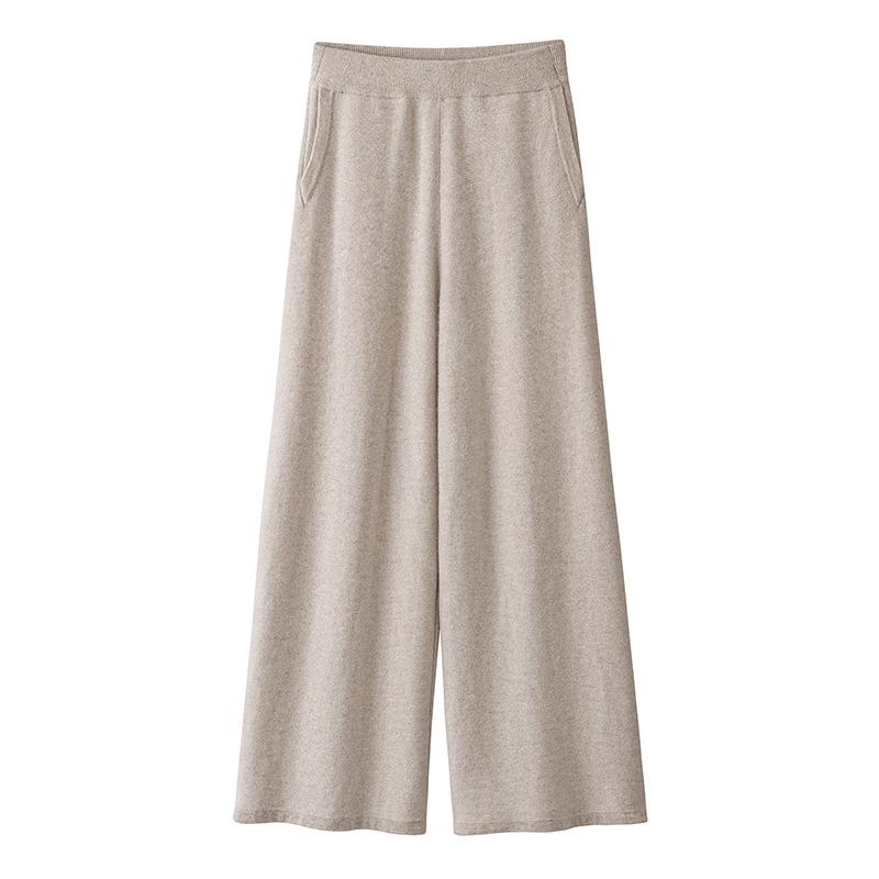 

Women s High Waist 100% Pure Cashmere Wide Leg Pants - Warm, Slimming, Loose-Fit, Straight Leg, Casual Wear (435g). S верблюд