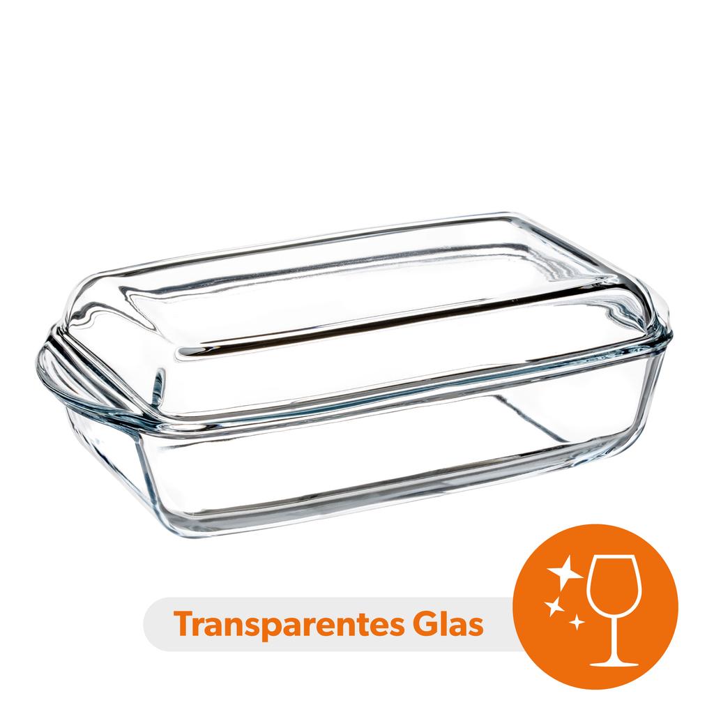 KADAX Hőálló edény fedővel sütéshez, sütéshez, téglalap alakú