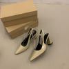 Long leg Muse~ temperament bag head empty sandals women's summer new pointed fashion thick high heels single shoes