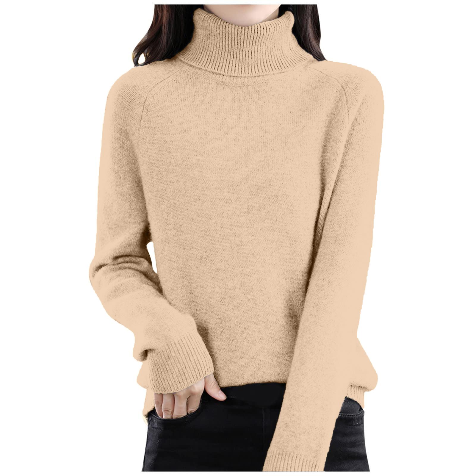 Women s Fashion Wool Long-Sleeved Sweater With Shoulder Insert Color Turtleneck Top Base L