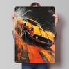 Orange Classic Car Painting Tinplate Poster Customized Wall Art Vintage Metal Signs Retro Tin Plaque for Decoration Garage Decor