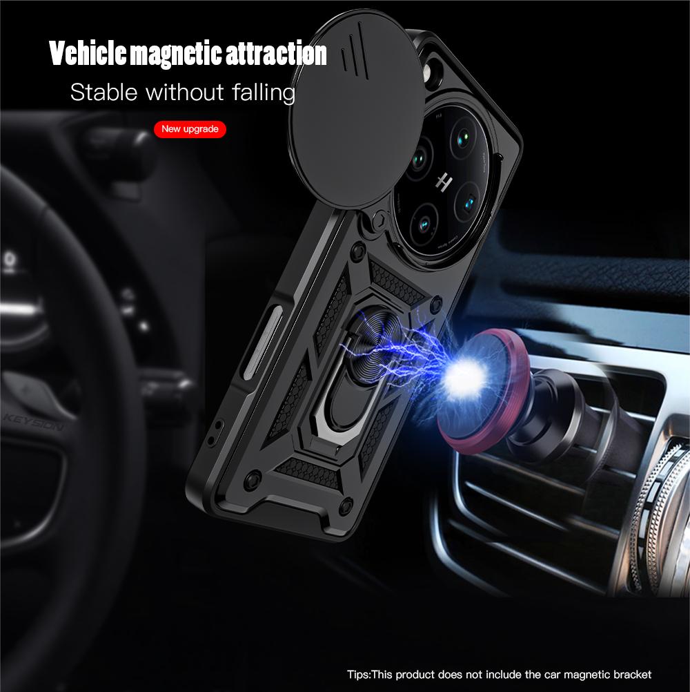 KEYSION Shockproof Armor Case for OPPO Find X8 Pro 5G Slide Camera Protection Ring Stand Phone Back Cover for OPPO Find X8 Pro