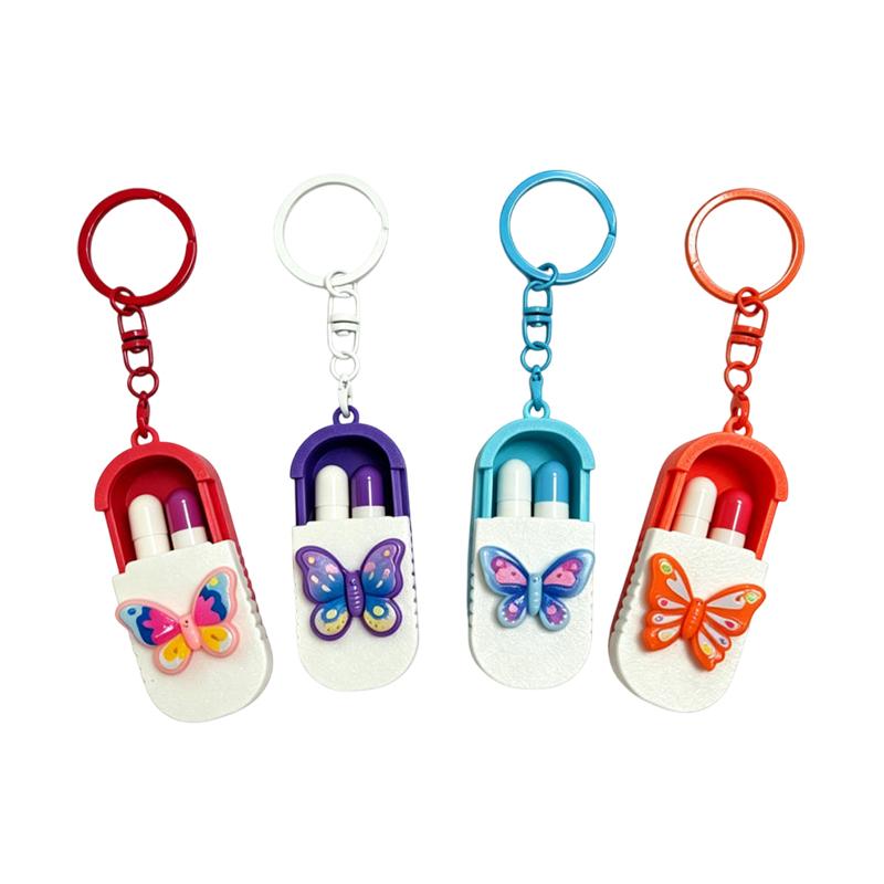 Portable Pill Case With Keychain Mini Pill Organizer Daily/Travel/Office Medicine Box Multifunctional Small Item Storage Box