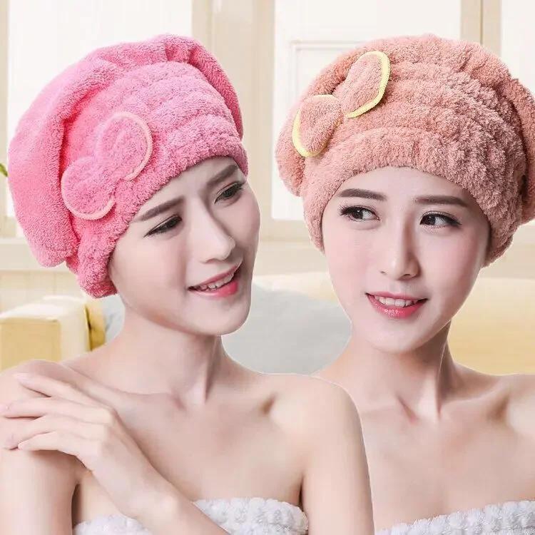Absorbent Quickly hair drying shower cap turban towel Microfiber hair towel Bathroom Products for Women Girls Ladies