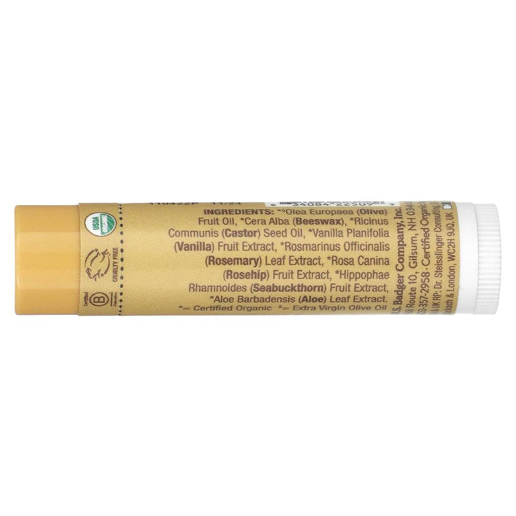 Badger, Organiczny, Balsam do ust, Wanilia Madagaskarska, 0,15 oz (4,2 g)