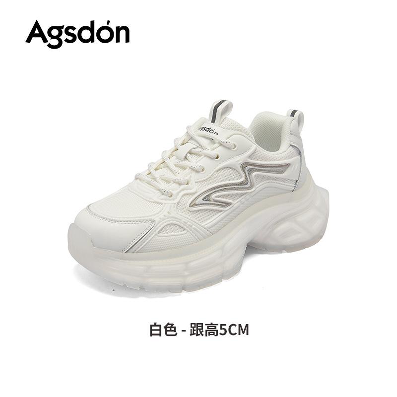 White Dad Shoes New Autumn College Style Mesh Platform Casual Sneakers