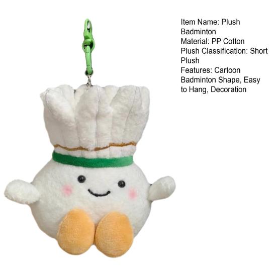 Plush Cartoon Badminton Keychain Stuffed Badminton Doll Key Ring Bag Backpack Purse Charm Hanging Decoration Birthday Gift