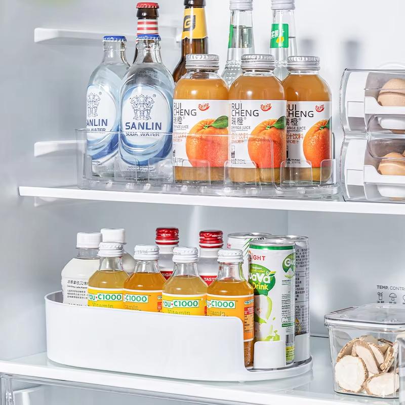 1pc Refrigerator Rotation Storage Rack Kitchen Drinks Seasoning Storage Shelf Refrigerator Rotating Tray Kitchens accessories