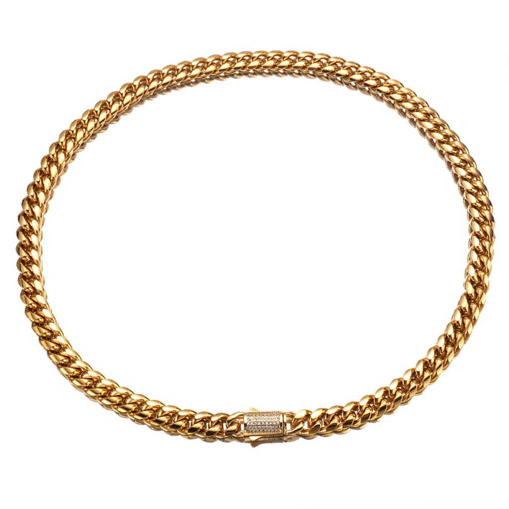 10mm Nowa Modna Biżuteria Stal Nierdzewna 316L Pozłacana 18k Złotem Łańcuch Miami Cuban Curb Link Męski Damski Naszyjnik Prezent na Boże Narodzenie