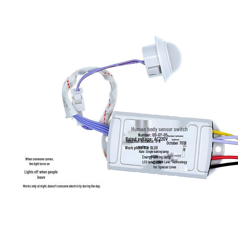 Smart Infrared Motion Sensor Switch for Stairwell, Corridor, and Garage with Automatic Delay