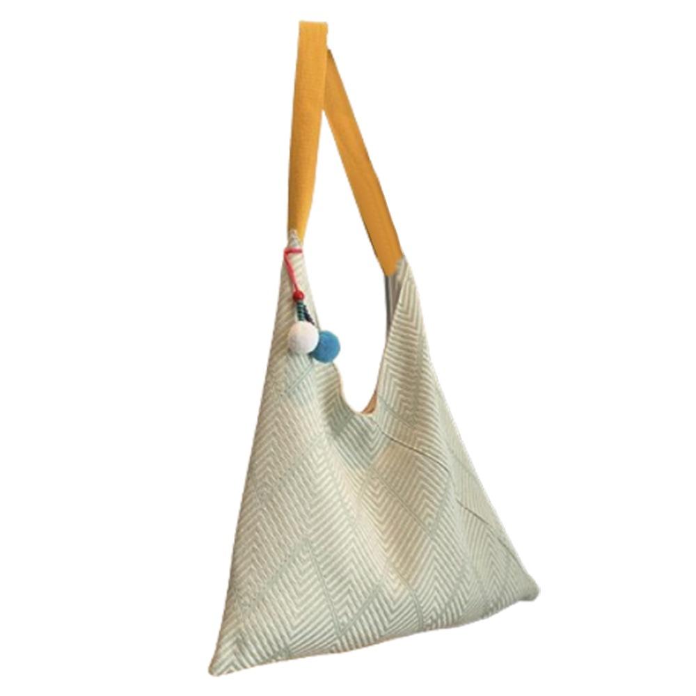 

Striped Pattern Summer Shoulder Bag Elegant Women Handbags Versatile Casual Woven Bag Travel зелёный